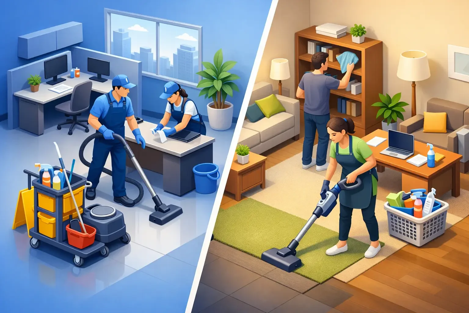 Commercial Cleaning vs In House
