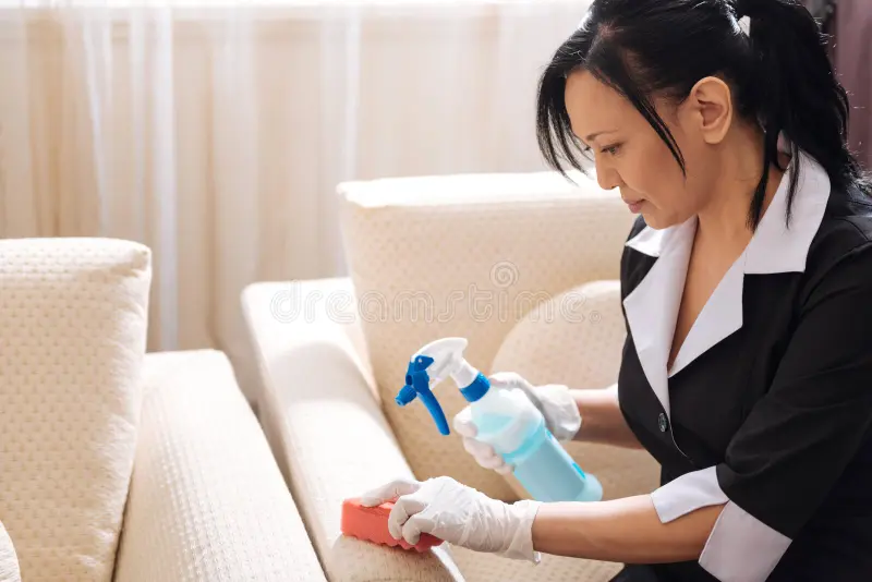 serious-nice-hotel-maid-cleaning-sofa-no-spots-hard-working-holding-sponge-using-cleansing-agent-92519055